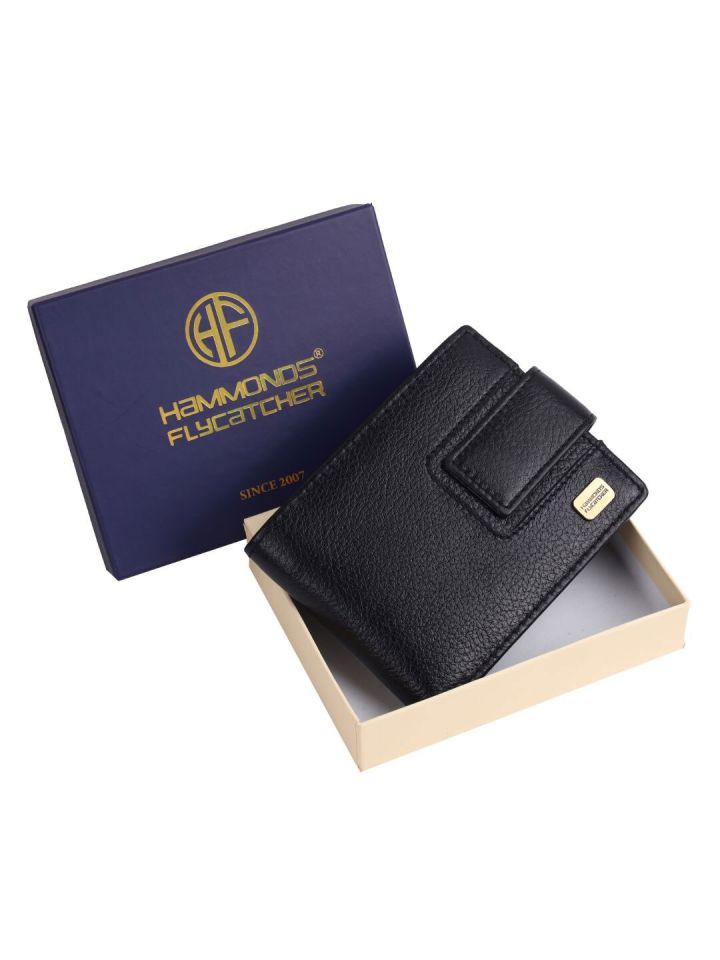 Buy HAMMONDS FLYCATCHER Men Black Leather Two Fold Wallet