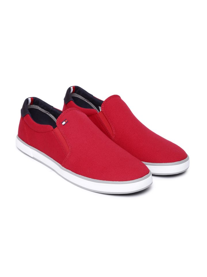 Buy Tommy Hilfiger Men Red Slip On Sneakers Casual Shoes for