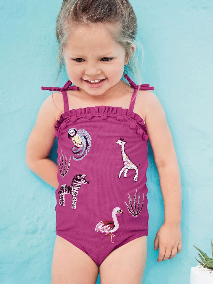 next Girls Purple Embroidered Swimsuit 5526988315786631481
