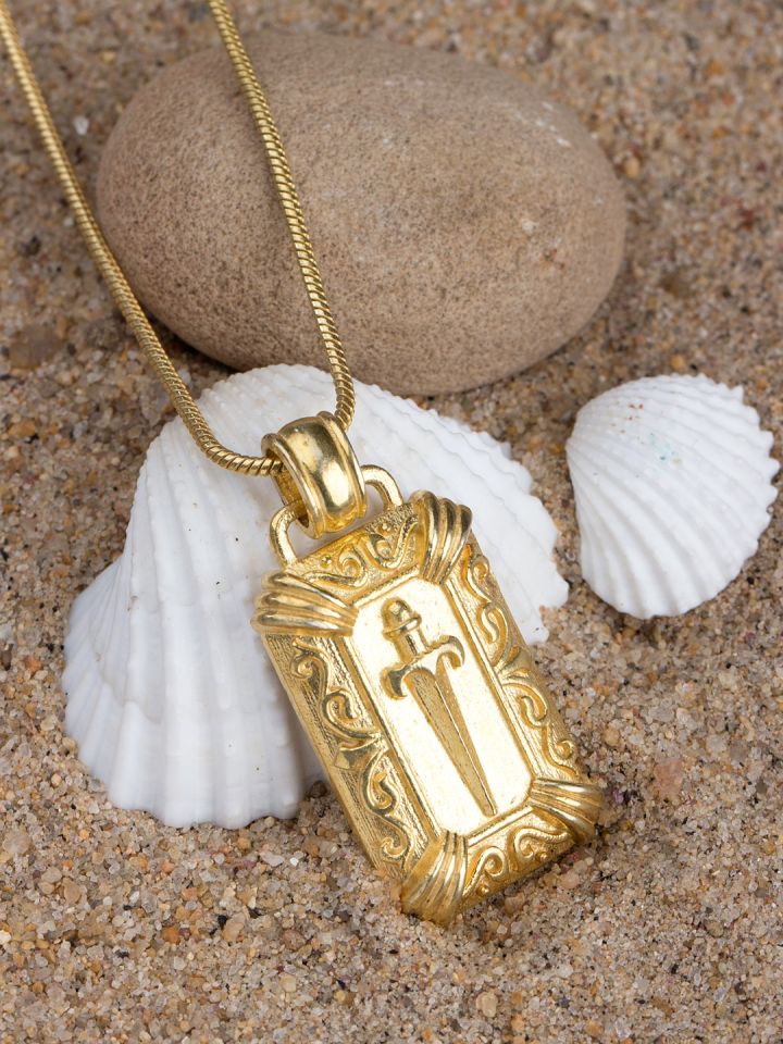 Dare by Voylla Men Gold Toned Handcrafted Pendant with Chain