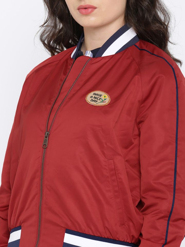 Tommy hilfiger red bomber shop jacket womens