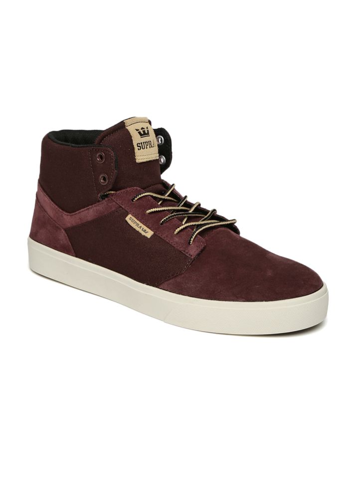 burgundy high top sneakers