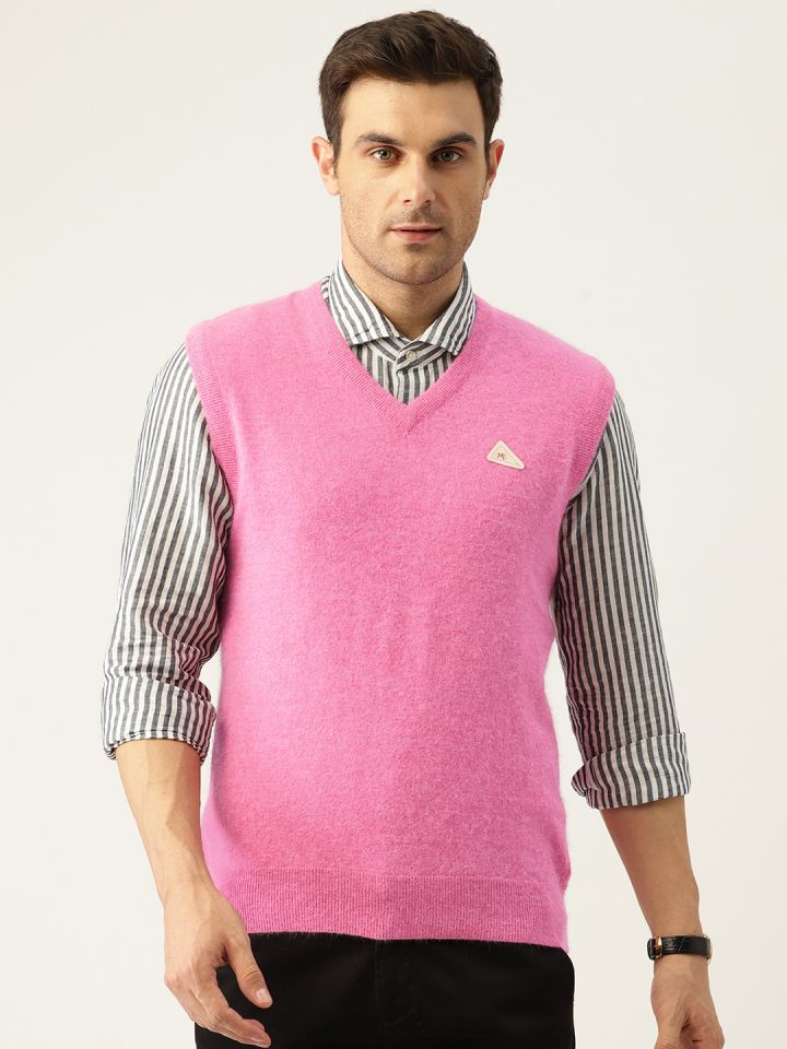 Mens pink sweater vest best sale