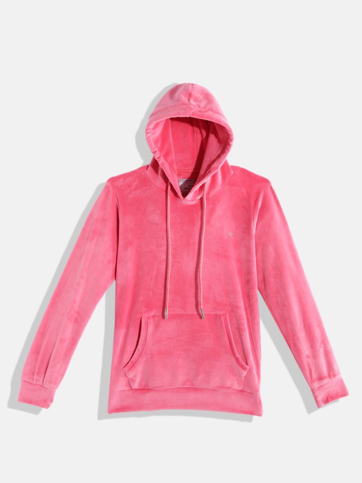 Pink velvet hoodie outlet