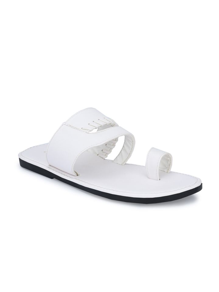 Buy John Karsun Men White Comfort Synthetic Leather Sandals