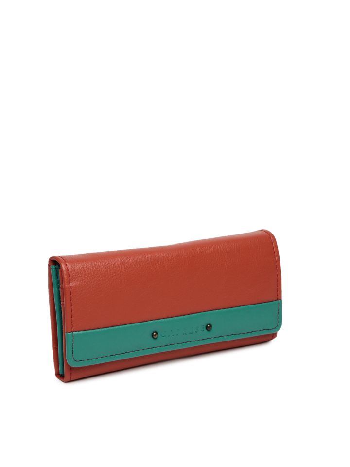 Buy Caprese Women Brown Teal Colourblocked Zip Around Wallet