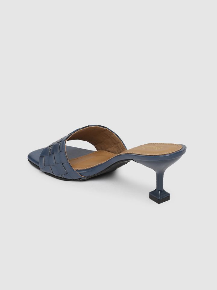 Navy blue shop kitten heel sandals