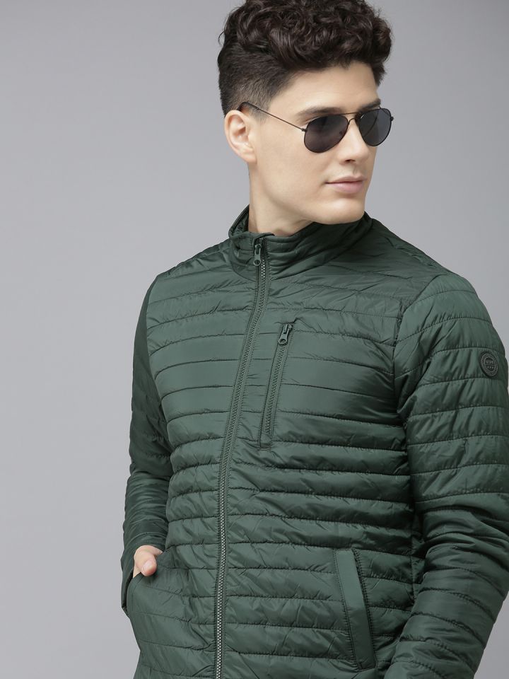 Buy U.S. Polo Assn. Men Green Solid Puffer Jacket Jackets for