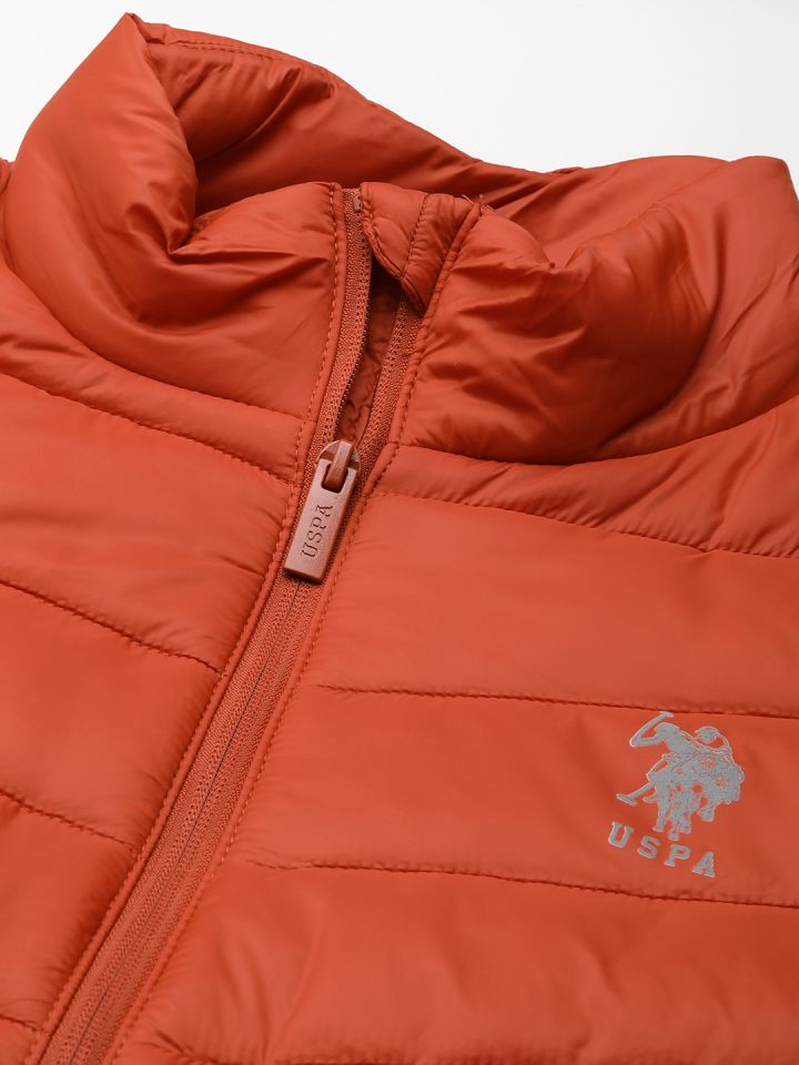 Orange polo coat top