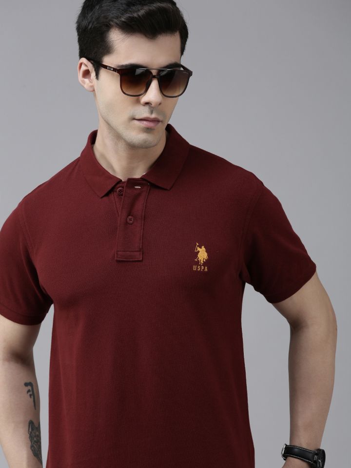 Us polo maroon t shirt top