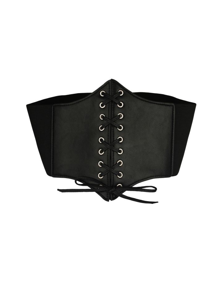 Black lace on sale up corset belt