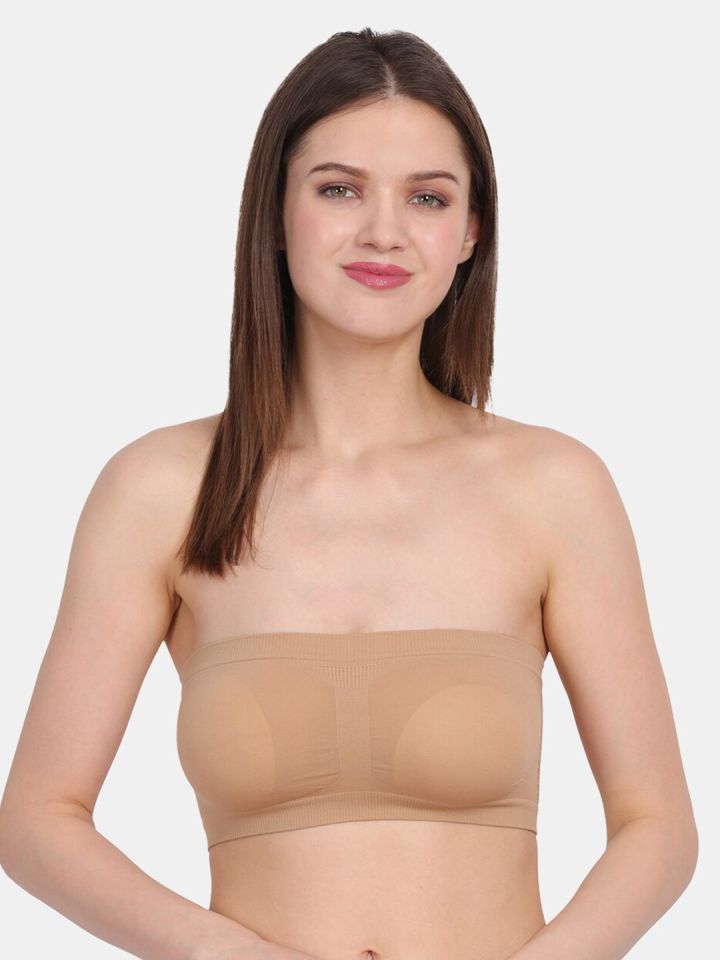 Zivame Padded Wired Low Coverage Stick On Bra - Nude