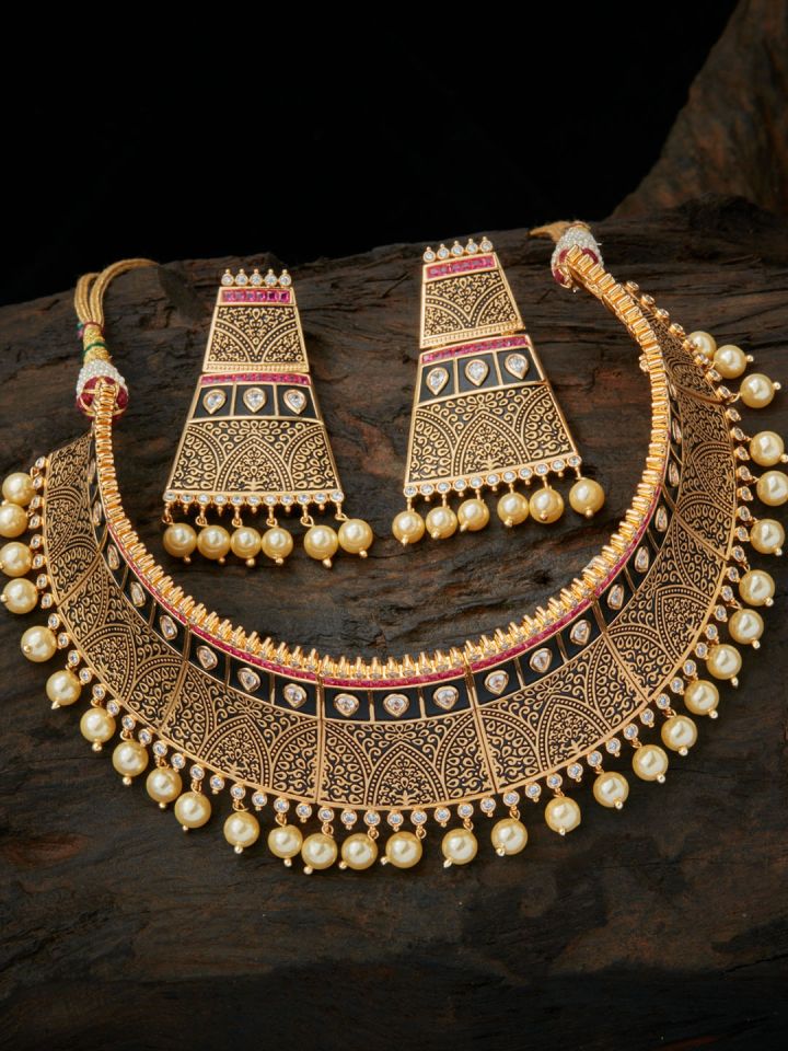 Buy Kushal s Fashion Jewellery Antique Gold Toned Embellished