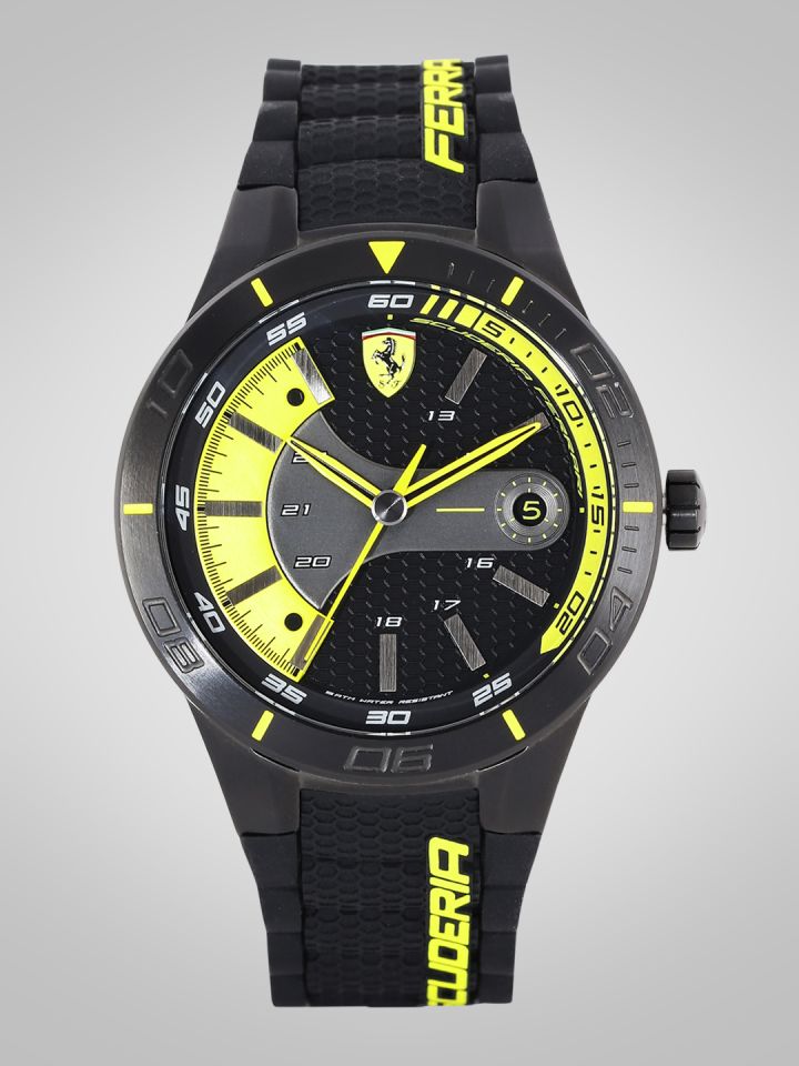 Ferrari watch black and yellow outlet