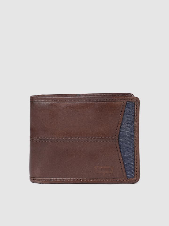 Levis Men Coffee Brown Solid Two Fold Leather Wallet