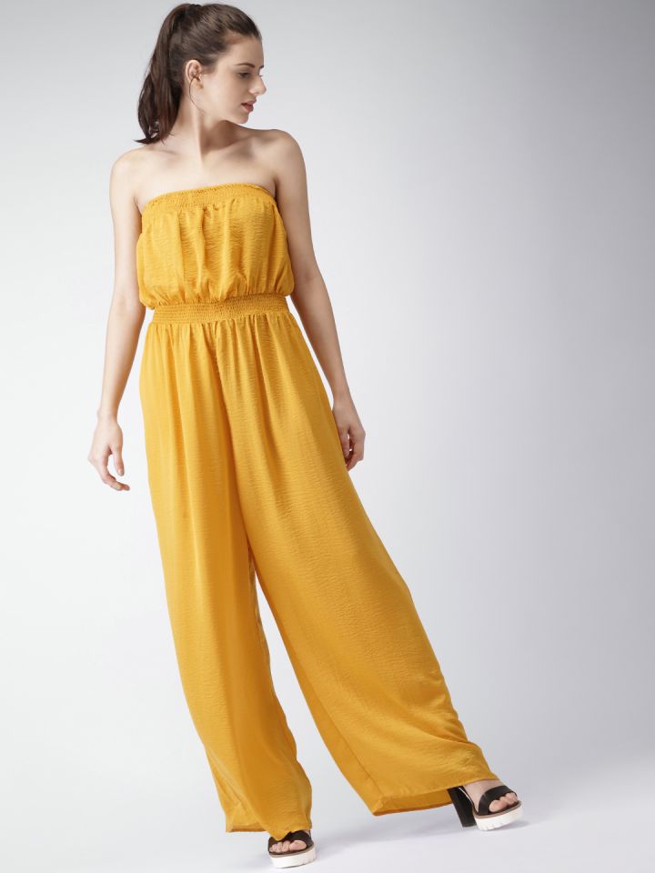 FOREVER 21 Mustard Yellow Tube Jumpsuit