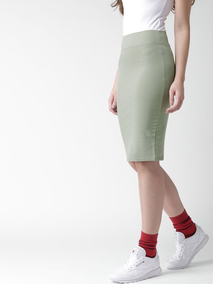Olive green pencil skirt new arrivals forever 21