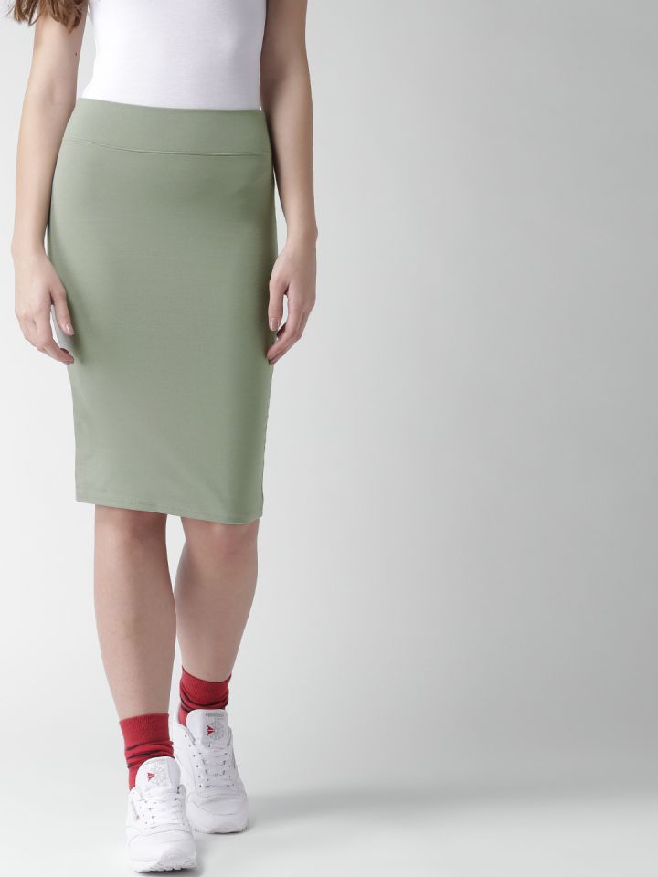 Olive green pencil deals skirt forever 21