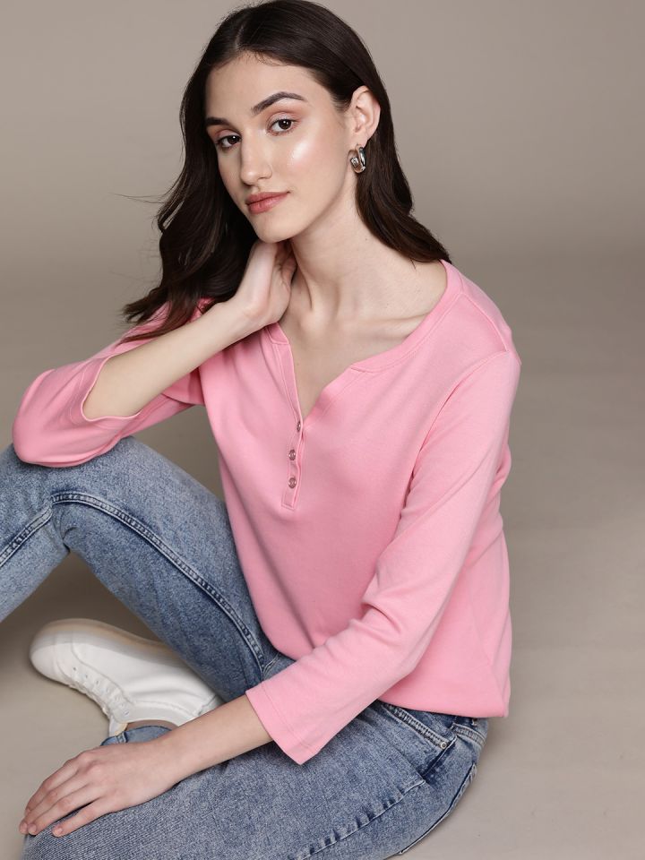 Macys womens pink tops clearance
