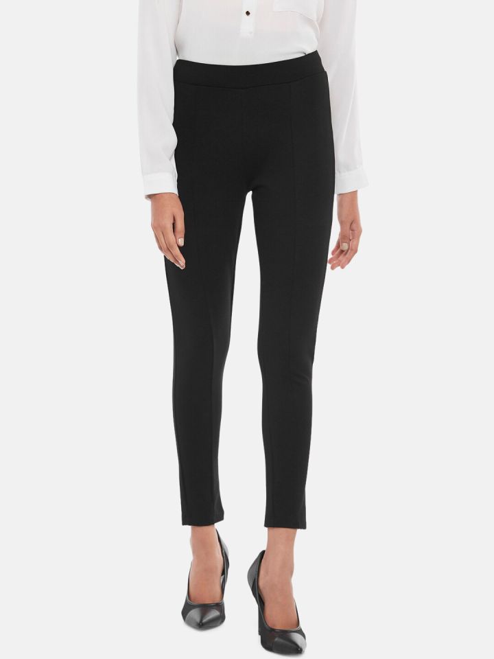 Buy Annabelle By Pantaloons Women Black Solid Skinny Fit Treggings