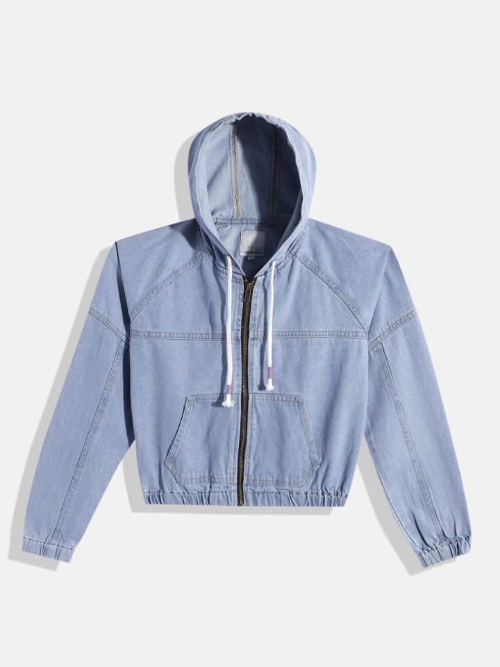 Girls hooded discount bomber jacket
