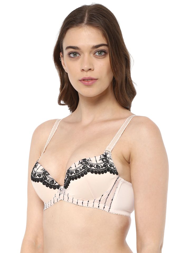 PrettySecrets Nude-Coloured Lace Underwired Non Padded Everyday