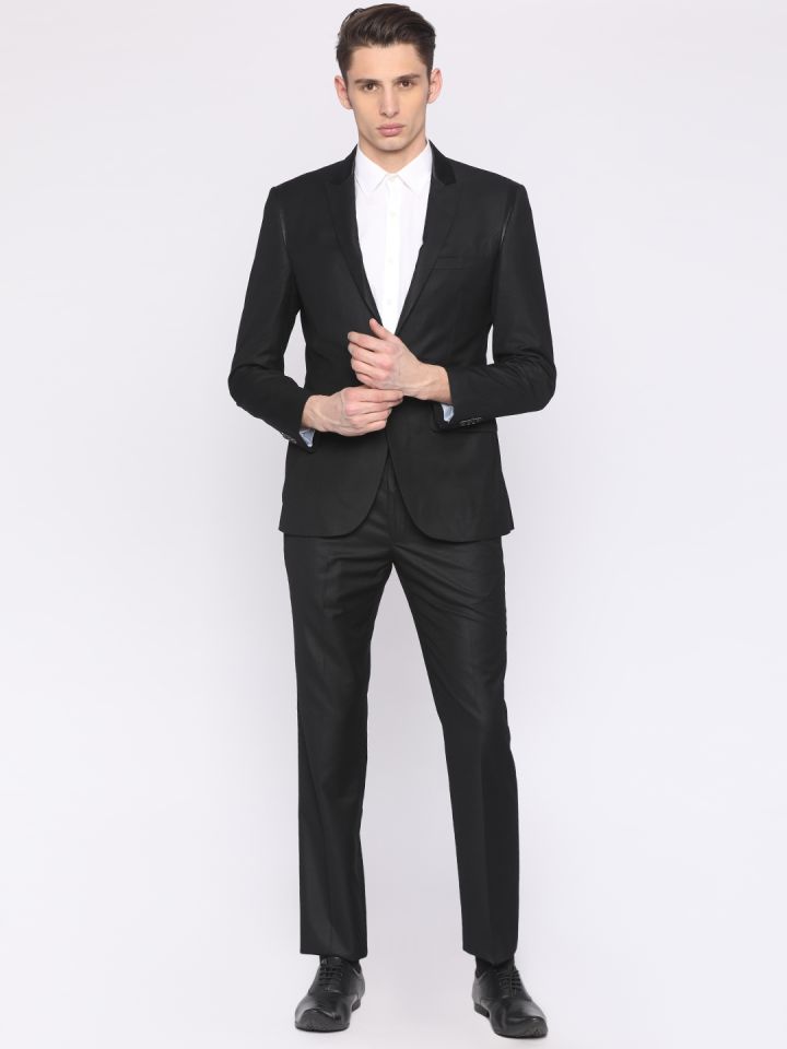 Buy Park Avenue Men Black Super Regular Fit Single Breasted Party