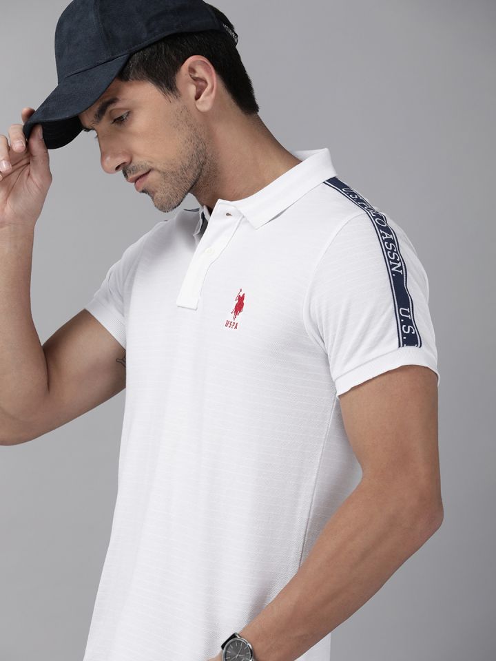 Buy U S Polo Assn Brand Logo Detail Polo Collar Slim Fit T Shirt