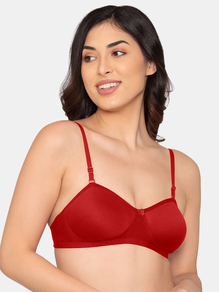 Buy Maroon Clothing Double Layered Non Wired Full Coverage T-Shirt Bra -  Maroon at Rs.424 online
