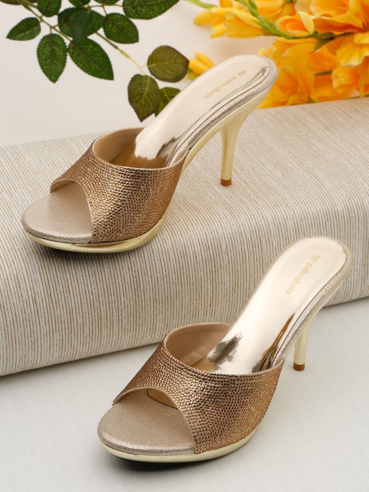 Golden heels myntra deals