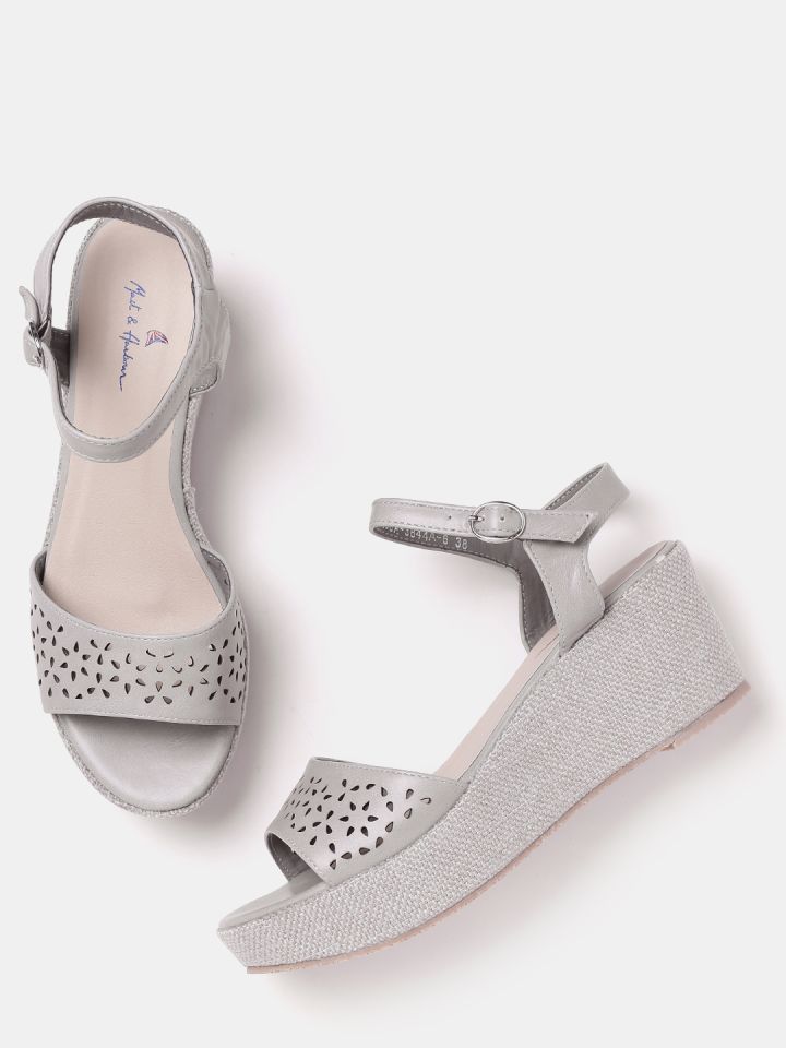 Women's grey wedge 2025 sandals
