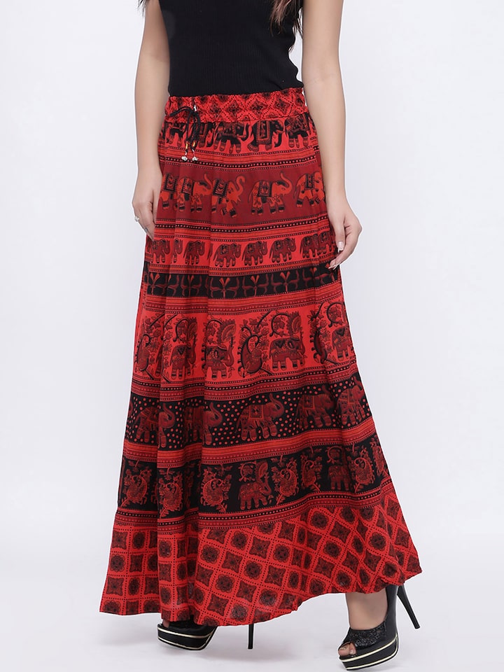 Soundarya Womens Jaipuri Embroidery Cotton Skirt