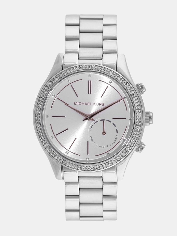 Michael Kors Unisex Silver Toned Hybrid Watch MKT4004