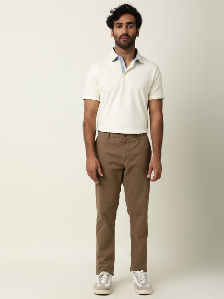 White polo new arrivals and brown pants