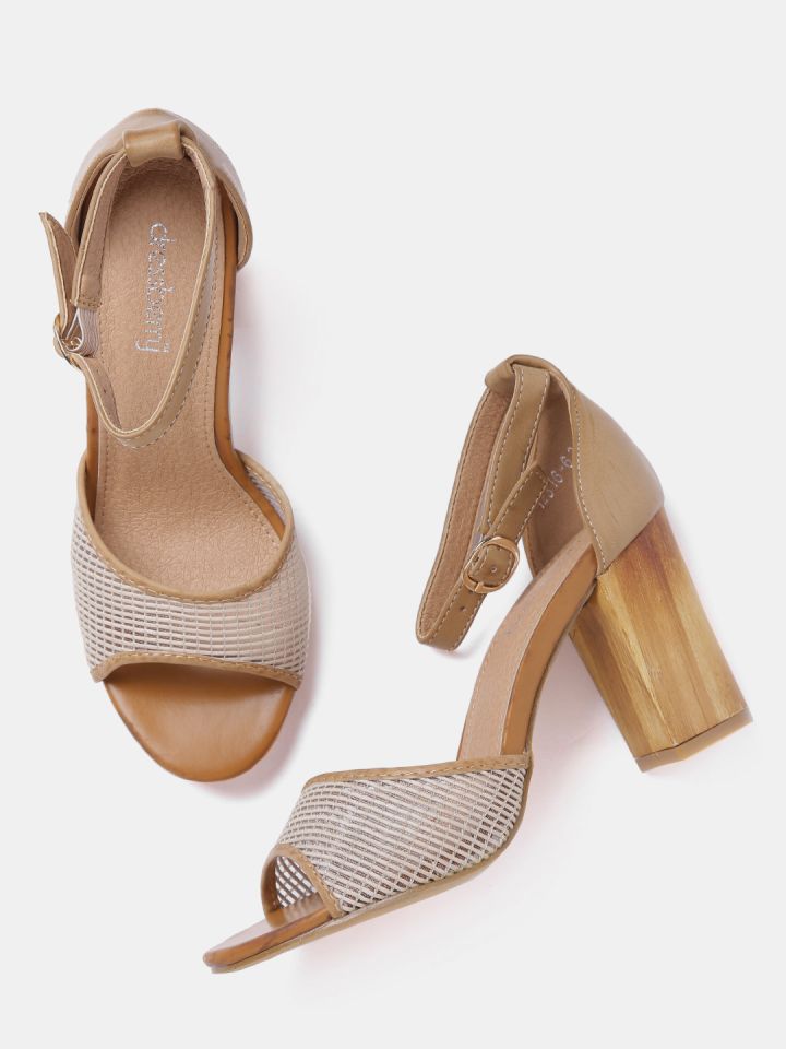 patterned block heels
