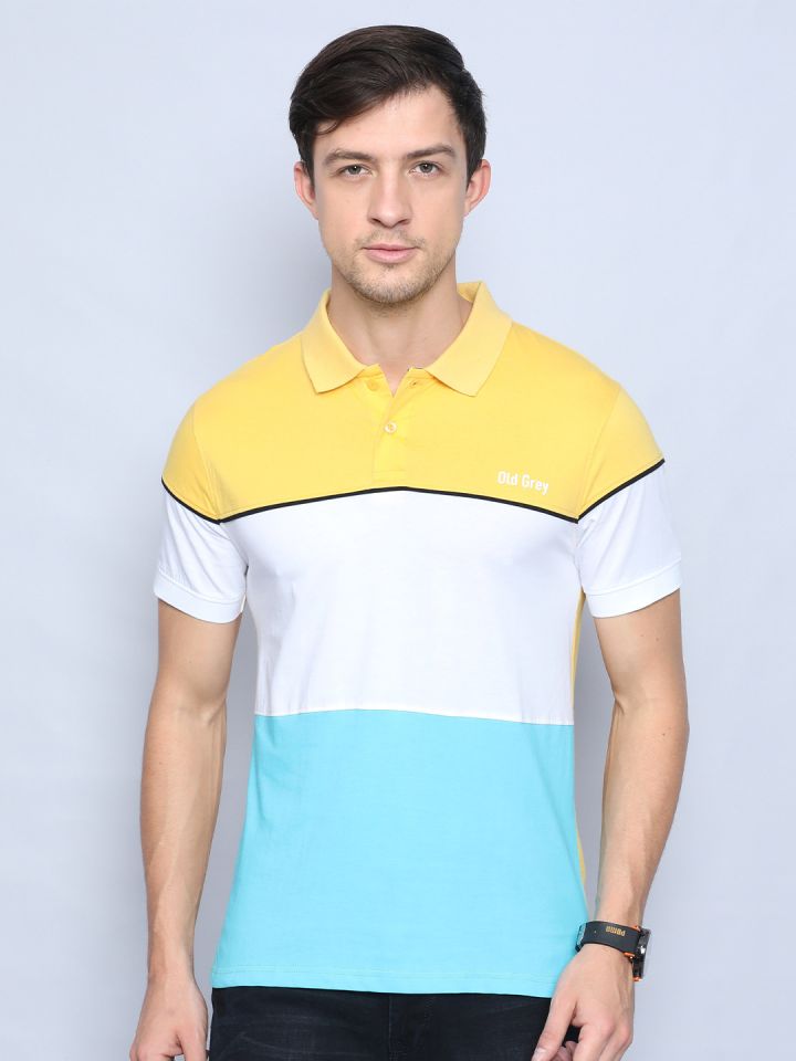 Grey and deals yellow polo shirt