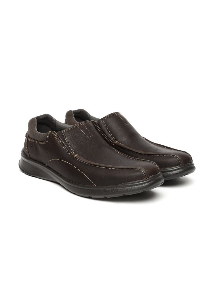 Buy Clarks Men Brown Slip On Cotrell Step Leather Sneakers