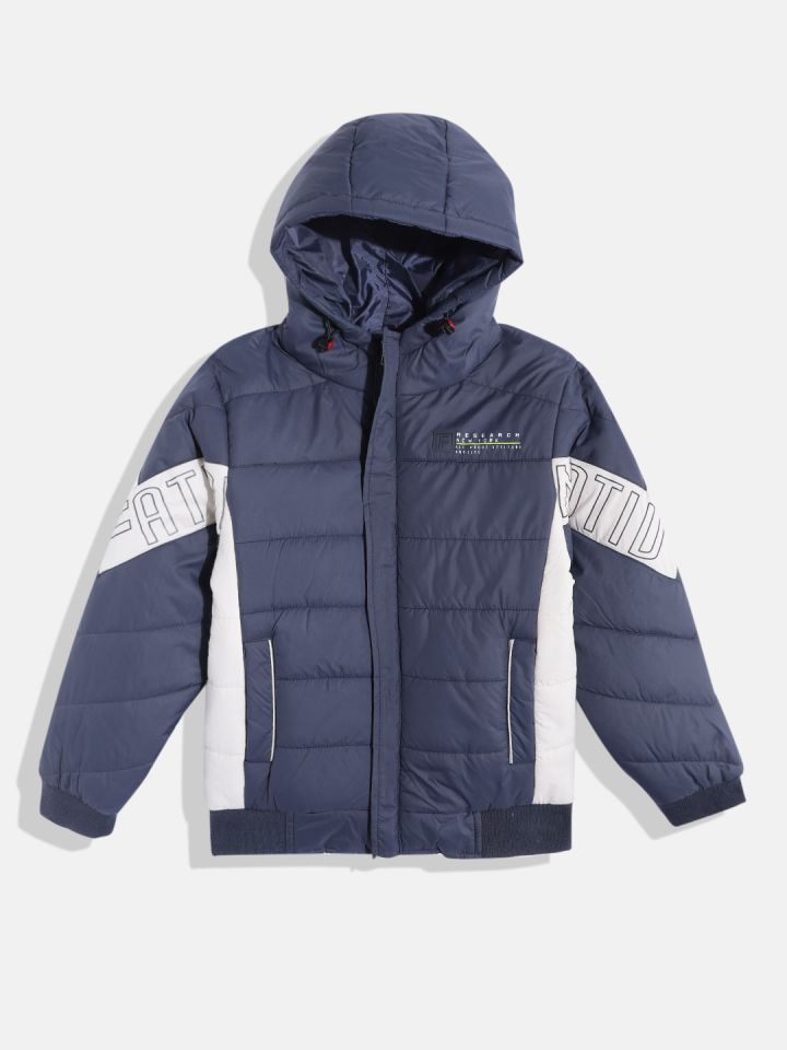Buy Fort Collins Boys Navy Blue White Colourblocked Hooded