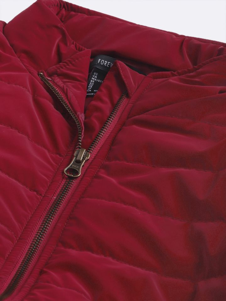 Red cropped puffer jacket h&m sale