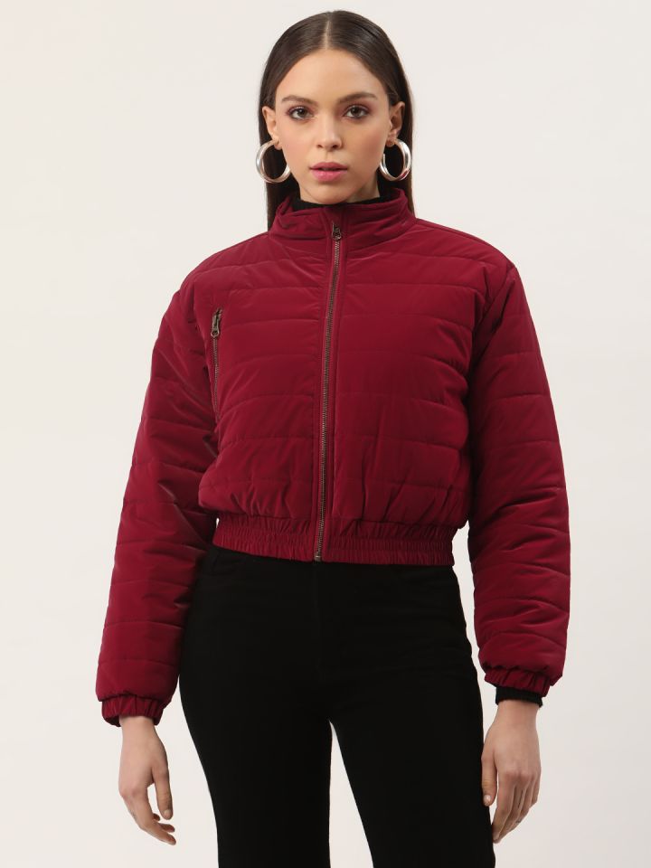 FOREVER 21 Zip Detail Crop Puffer Jacket