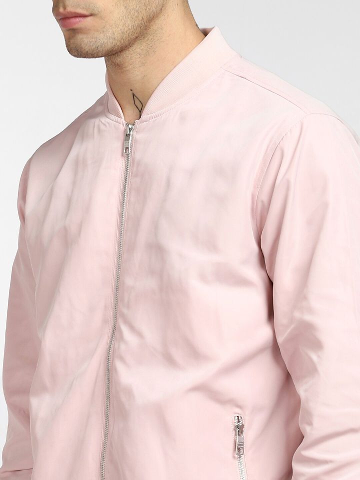 Buy Jack Jones Men Pink Solid Bomber Jacket Jackets for Men