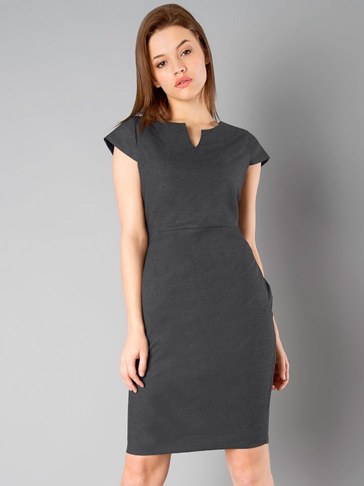 Gray sheath dress hot sale women's dresses