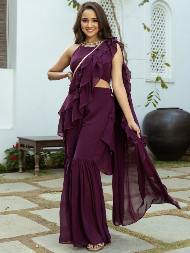 Myntra palazzo on sale saree