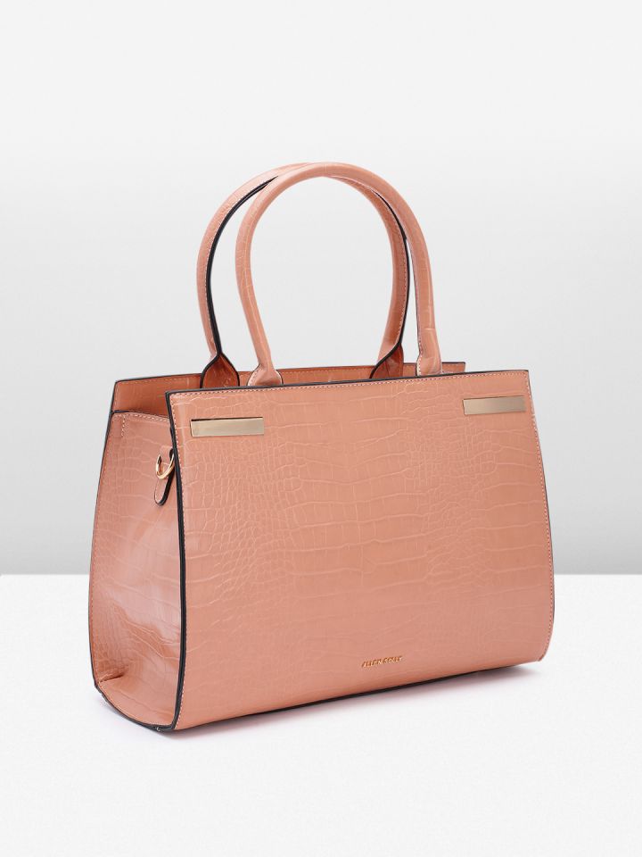 Buy Allen Solly Crocodile Textured PU Structured Handheld Bag
