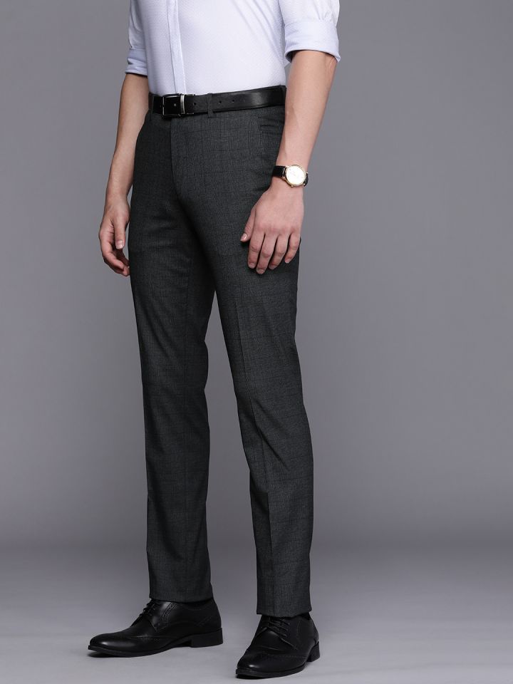 Louis Philippe Men's Milano Fit Formal Trousers (LPTF517M02270_Grey_30) :  : Fashion