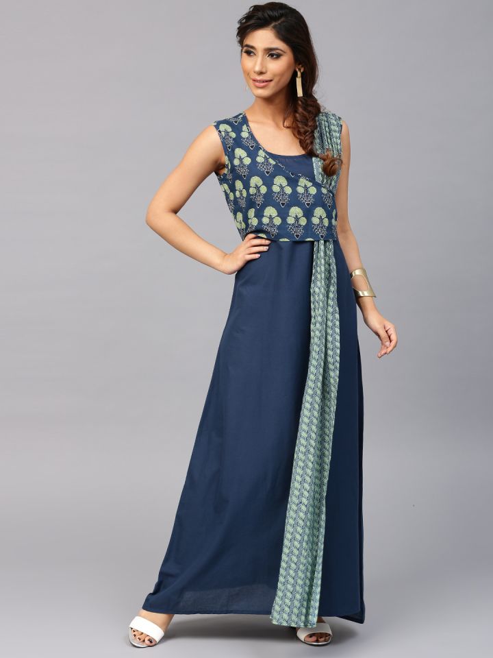 Aks women's maxi blue dress sale
