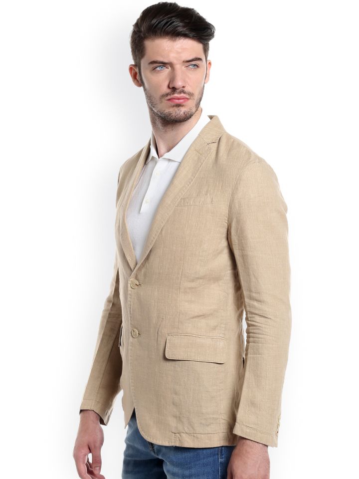 Buy Jack Jones Beige Single Breasted Casual Blazer Blazers for