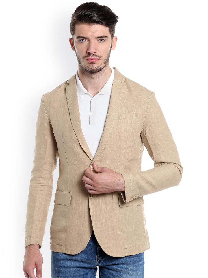 Beige casual blazer online