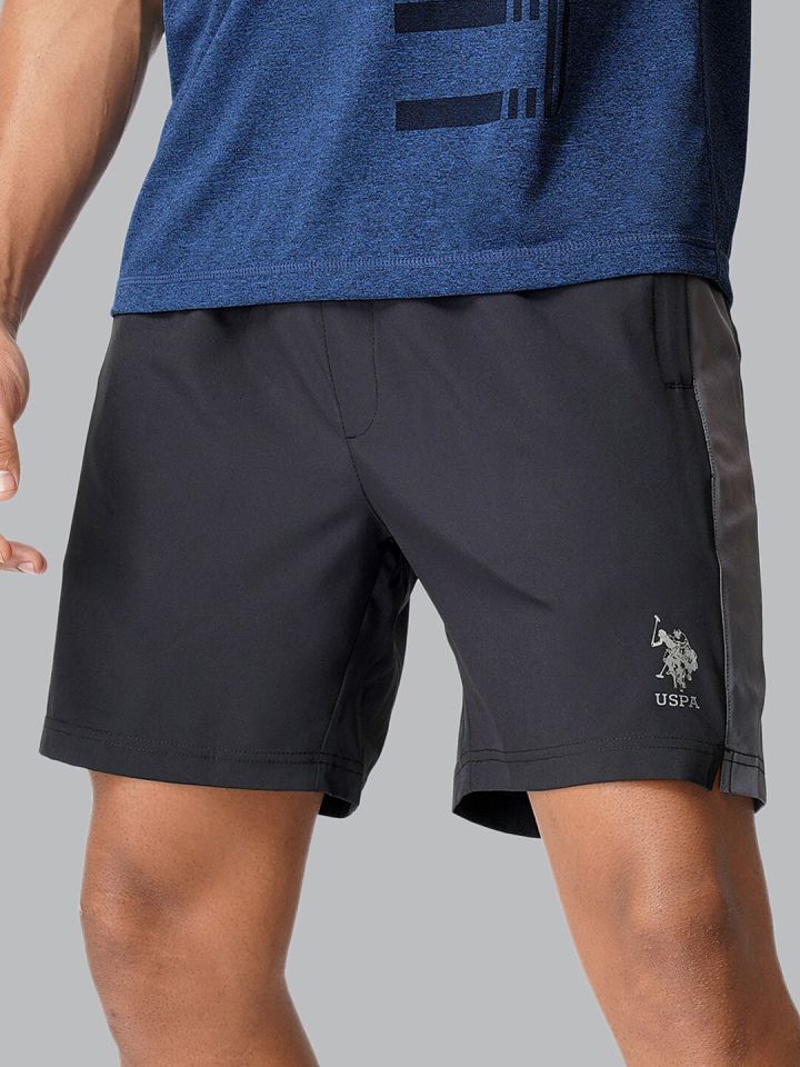 U.S. Polo Assn. Men Black Athleisure Lounge Shorts