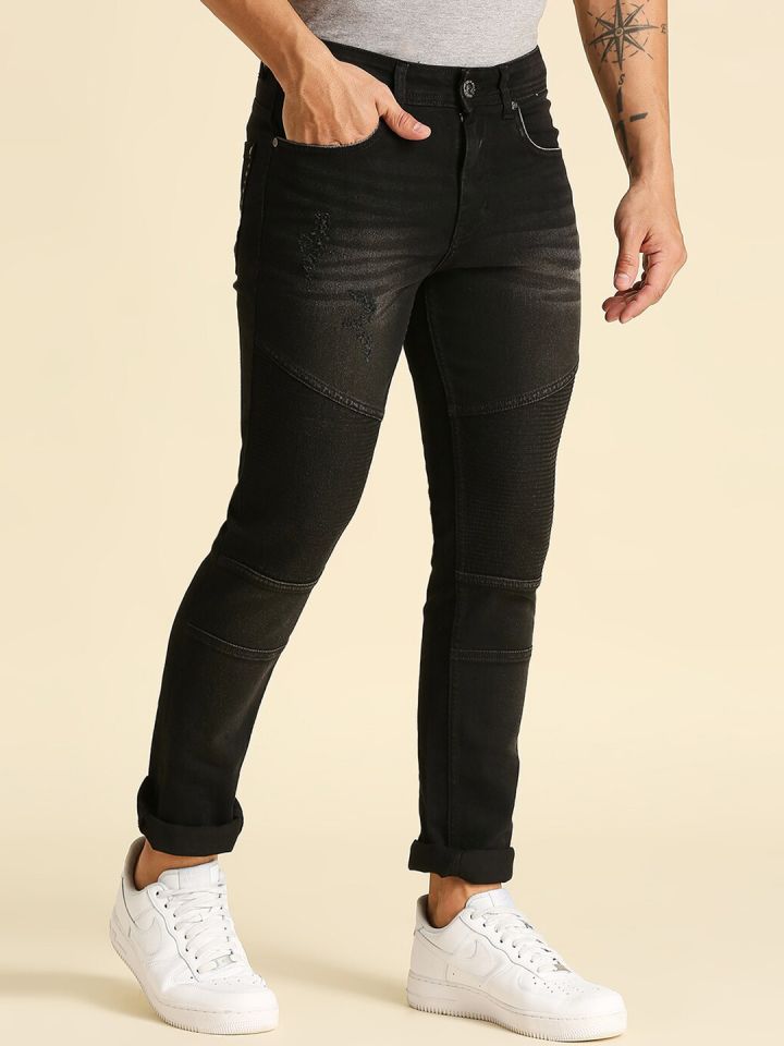 Black slim fit tapered jeans clearance